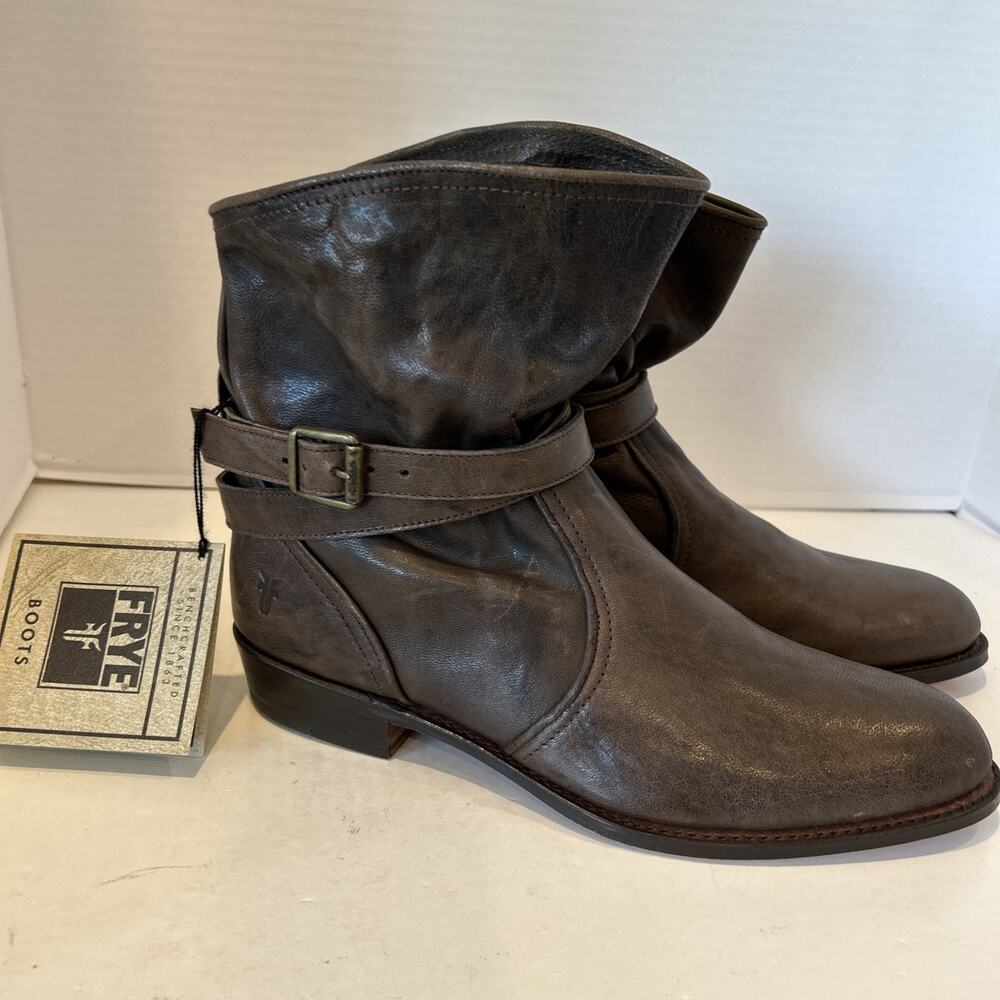 Frye Women Dorado 77547 Ankle Leather Boots moto shoes Size 11m Brown NWT